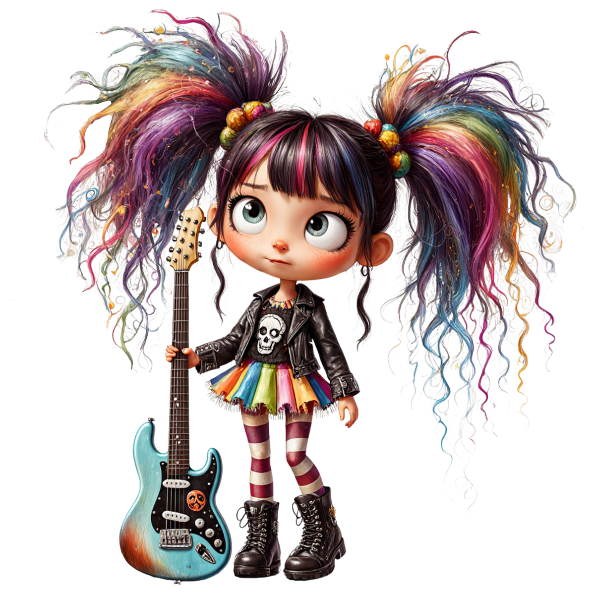 Rock Girl Standing Kids DTF Transfer