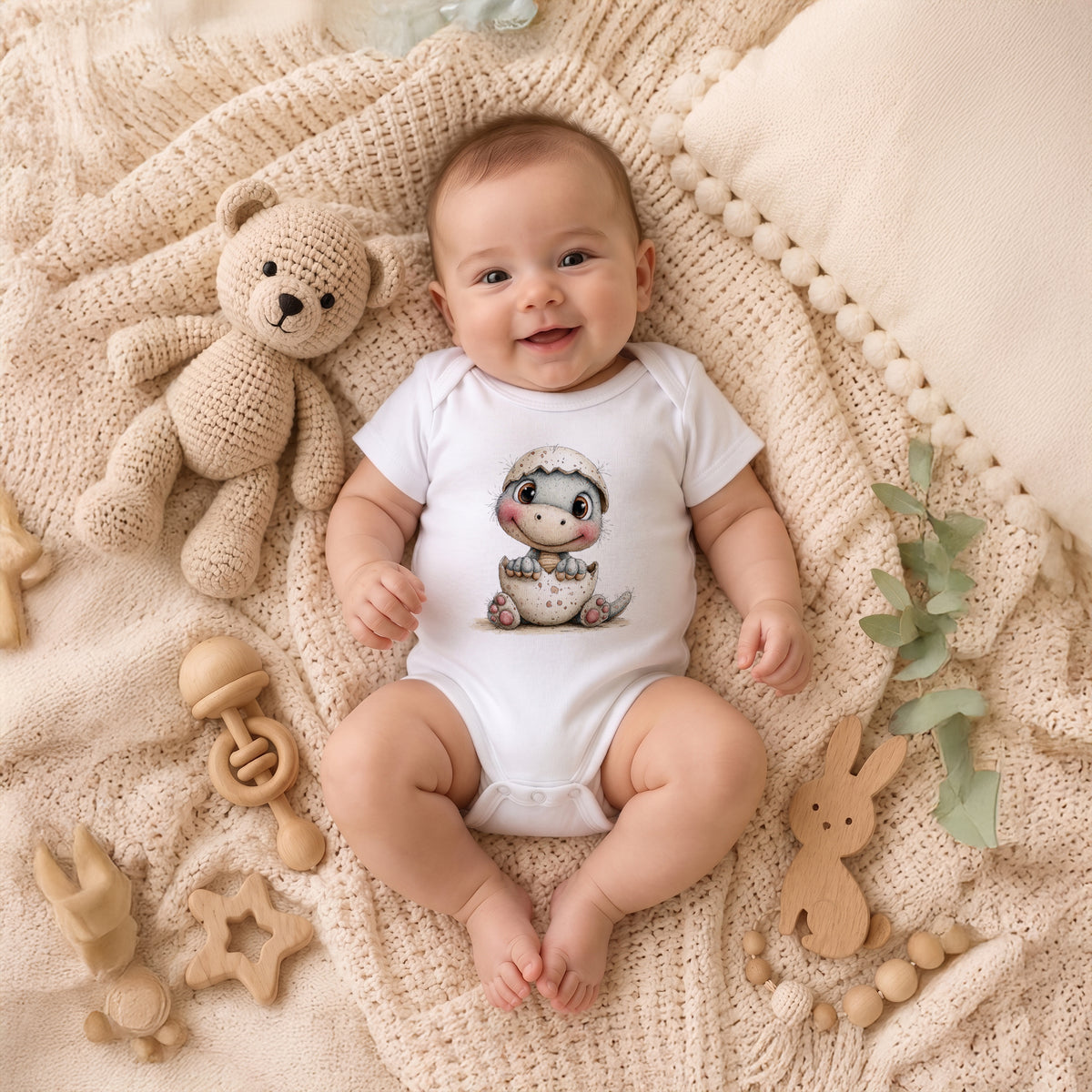 Whimsical Baby Dinosaur Hatchling