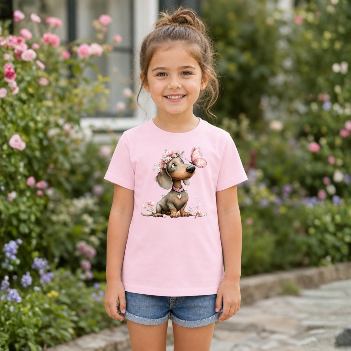 Floral Dachshund Puppy