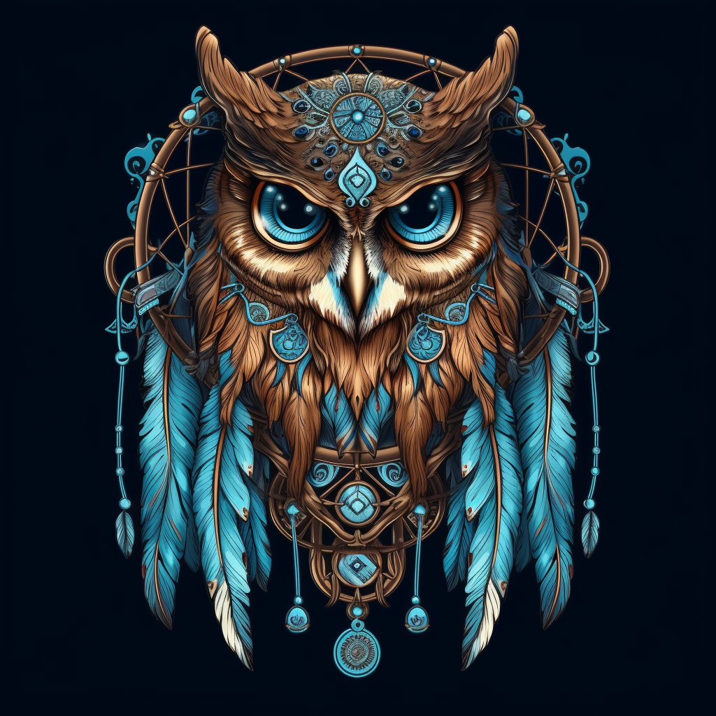 Mystic Owl Dreamcatcher Print