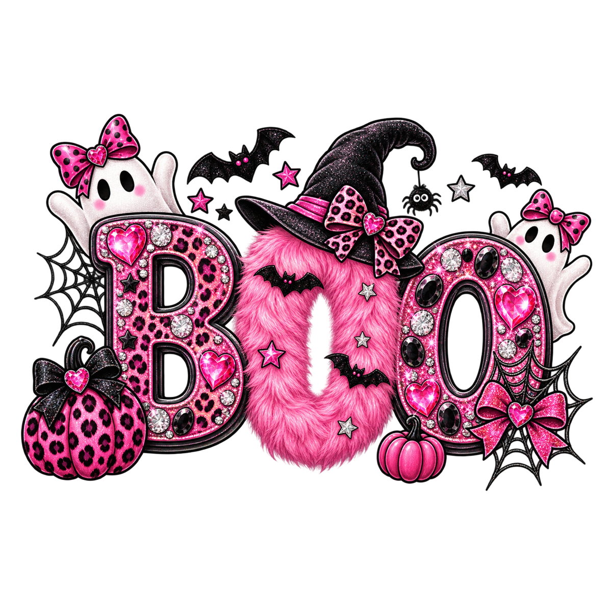 Halloween Pink Boo DTF Transfer