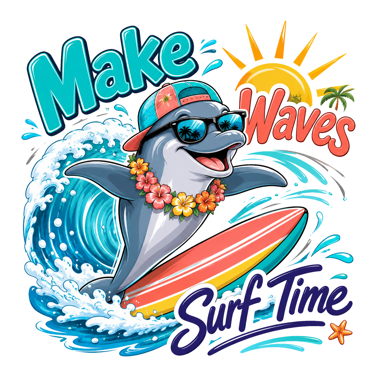 Make Waves Surf Time Print