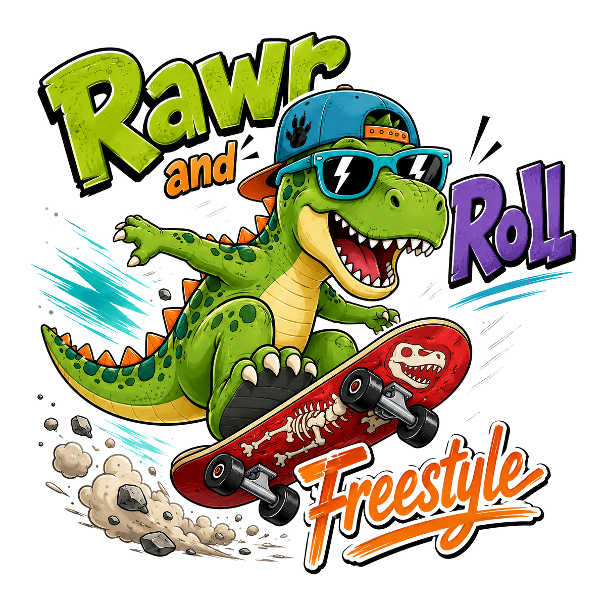 Rawr and Roll Freestyle Print